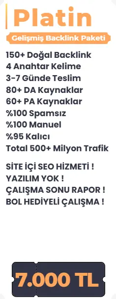 Platin backlink paketi kapsamı ve fiyatı