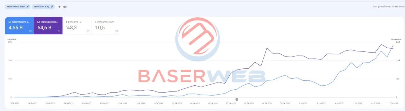 Üç aylık backlink çalışması sonucu