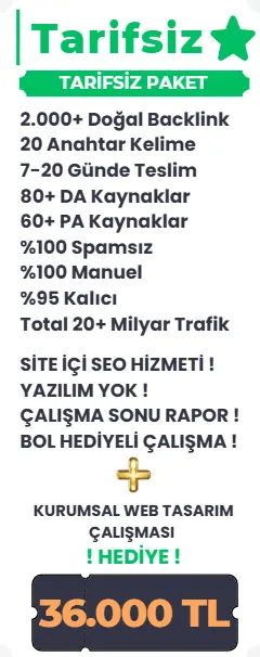 Tarifsiz backlink paketi kapsamı ve fiyatı